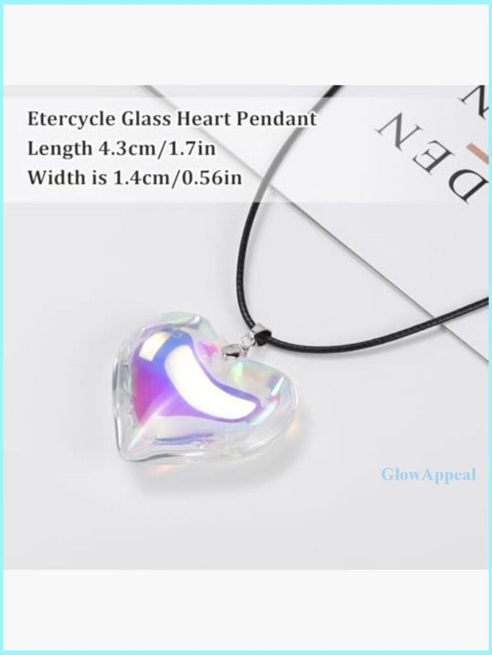 Chunky Glass Heart Choker Necklace, Adjustable Velvet Chain, Y2K Trendy Jewelry - Picture 4 of 7